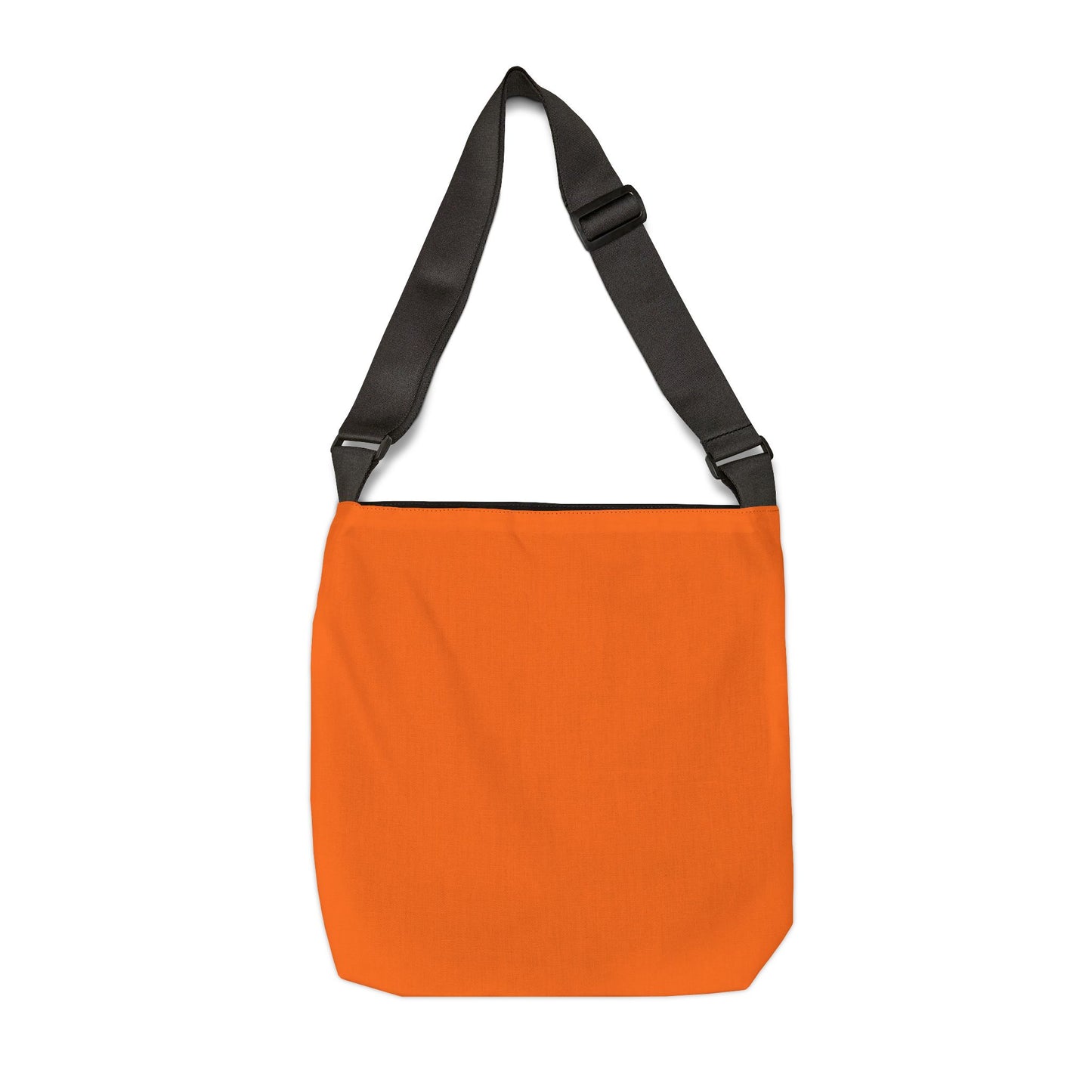 Orange bag with a black strap on a white background